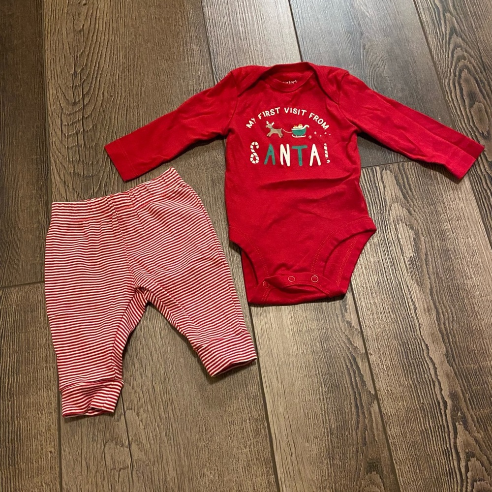 Baby’s 1st visit from Santa outfit, size 3 months